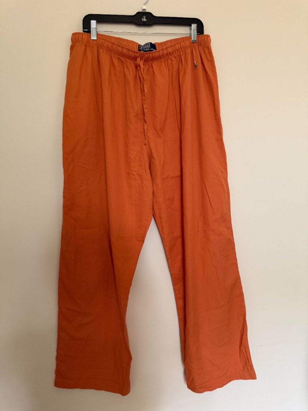 Polo Ralph Lauren 100% Cotton Drawstring Pants Loungewear Orange - Large